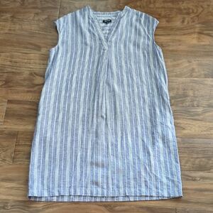 Jones New York Linen Blend Sleeveless Shift Dress